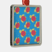 Cute Zee Turtle Pattern Metalen Ornament (Rechts)