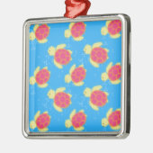Cute Zee Turtle Pattern Metalen Ornament (Links)