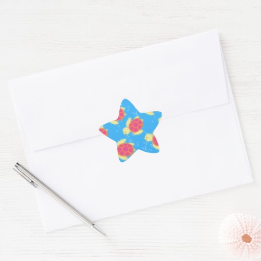 Cute Zee Turtle Pattern Ster Sticker (Envelop)