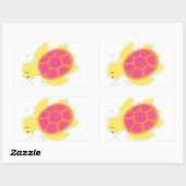 Cute Zee Turtle Rechthoekige Sticker (Vel)