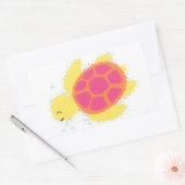 Cute Zee Turtle Rechthoekige Sticker (Envelop)