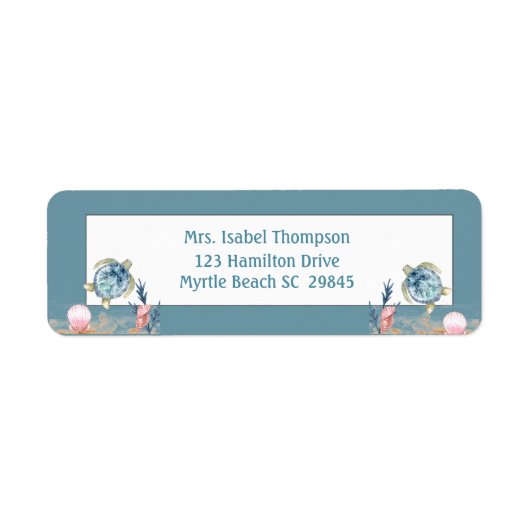 Cute Zee Turtle Return Label (Voorkant)