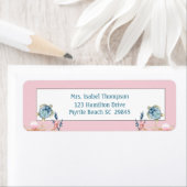 Cute Zee Turtle roze Return Address Label (Insitu)