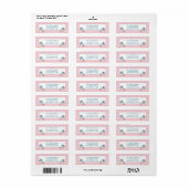 Cute Zee Turtle roze Return Address Label (Full Sheet)