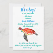 Cute Zee Turtle under the zee Ocean Blue Baby Boy Kaart (Voorkant)