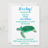 Cute Zee Turtle under the zee Ocean Blue Baby Boy Kaart (Voorkant)