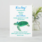 Cute Zee Turtle under the zee Ocean Blue Baby Boy Kaart (Staand voorkant)