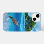 Cute Zee Turtle voor een tropisch eiland iPhone Hoesje (Achterkant horizontaal)