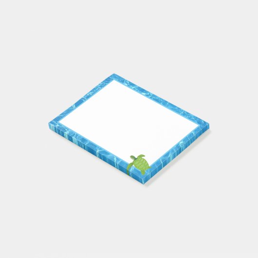 Cute Zee Turtle & Water Lijst Post-it® Notes (Schuin)
