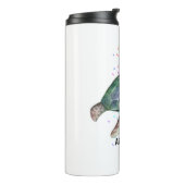 Cute Zee Turtle Waterverf Ocean Life Naam toevoege Thermosbeker (Gedraaid links)