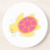 Cute Zee Turtle Zandsteen Onderzetter (Voorkant)