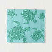 Cute Zee Turtles Blue Ocean Wandkleed (Voorkant (horizontaal))