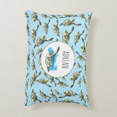 Cute Zee Turtles Patroon Accent Kussen (Achterkant (Verticaal))