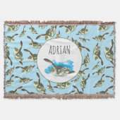 Cute Zee Turtles Patroon Deken (Voorkant)