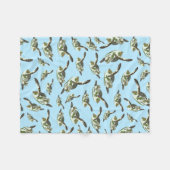 Cute Zee Turtles Patroon Fleece Deken (Voorkant (Horizontaal))