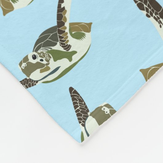 Cute Zee Turtles Patroon Fleece Deken (Hoek)
