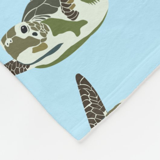 Cute Zee Turtles Patroon Fleece Deken (Hoek)