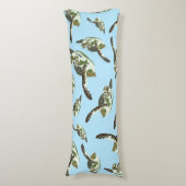 Cute Zee Turtles Patroon Lichaamskussen (Voorkant Verticaal)