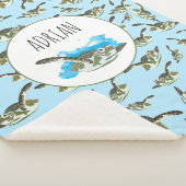 Cute Zee Turtles Patroon Sherpa Deken (3/4)