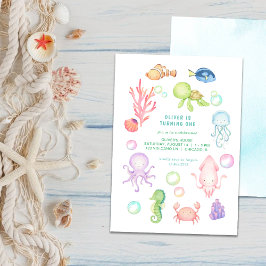 Cute zee ​ wereld ​ Birthday Party Invitation Kaart