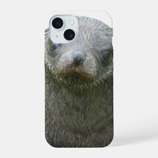 Cute Zeehond Jong iPhone 15 Hoesje (Achterkant)