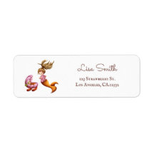 Cute Zeemeermin Baby Aankondiging Retouradres