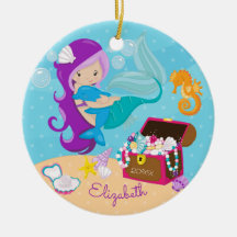 Cute Zeemeermin & Dolfijn Kerst Ornament