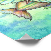 Cute Zeemeermin en Vis Fantasie Kunstschilderij Poster (Hoek)