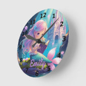 Cute Zeemeermin Lezende Wandklok