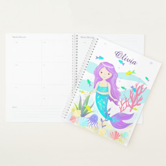 Cute Zeemeermin Onder de Zee Neon Planner (Display)