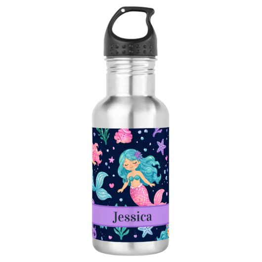 Cute Zeemeermin Patroon Waterfles (Voorkant)