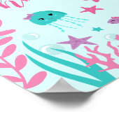 Cute Zeemeermin Persoonlijke Meisje Slaapkamer Muu Poster (Hoek)