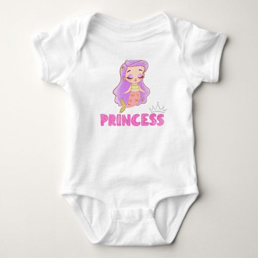 Cute Zeemeermin prinses Baby Body Romper (Voorkant)