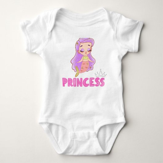 Cute Zeemeermin prinses Baby Onesie Romper (Voorkant)