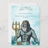 Cute Zeemeermin & Zeekoning Baby Sprinkle Uitnodig Kaart (Achterkant)