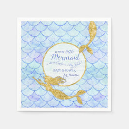 Cute Zeemeerminnen Vis Schubben Baby Shower Nep Gl Servetten