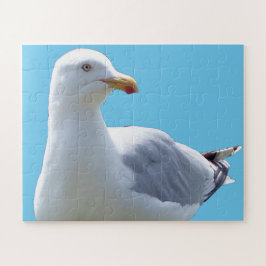 Cute Zeemeeuw Liggend Strand Vogel Natuurfoto Legpuzzel