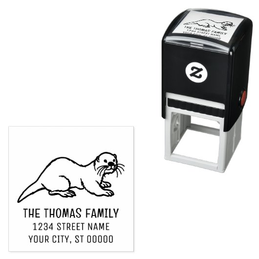 Cute Zeeotter Naam Retouradres Stempel R (In situ)