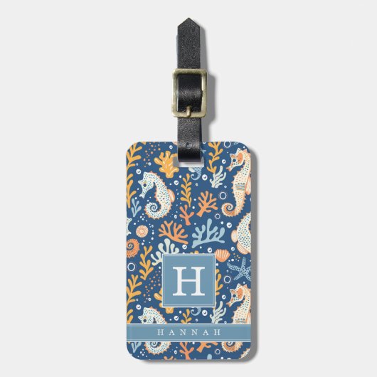 Cute Zeepaard Bagage Label (Voorkant verticaal)