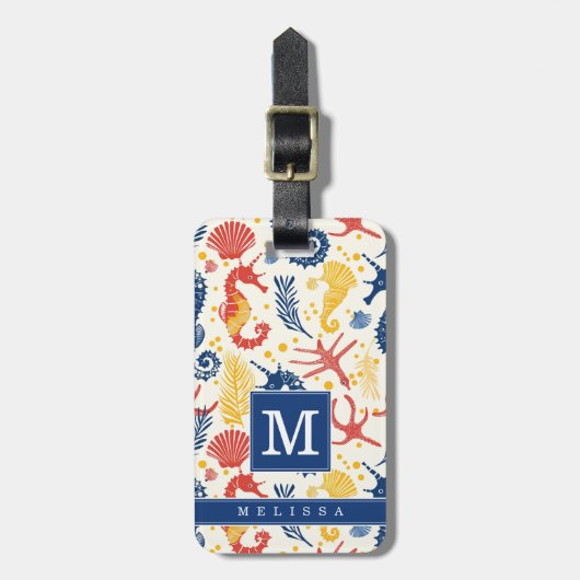 Cute Zeepaard Bagage Label (Voorkant verticaal)