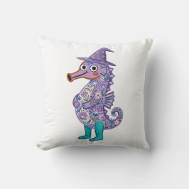 Cute Zeepaard Worpkussen Vintage Bloemen Kussen