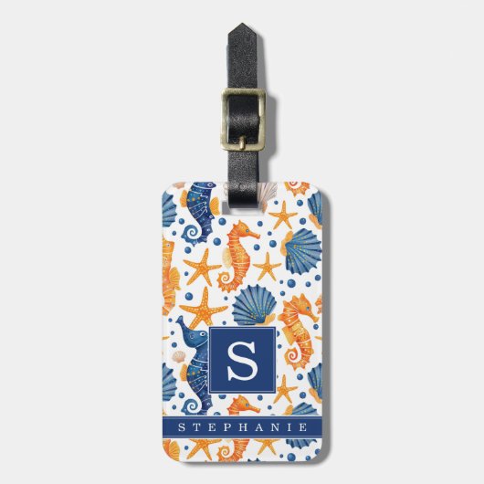 Cute Zeepaardje Bagage Label (Voorkant verticaal)