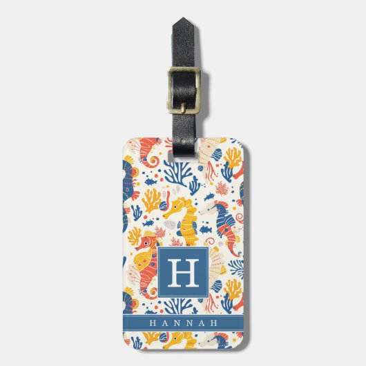 Cute Zeepaardje Bagage Label (Voorkant verticaal)