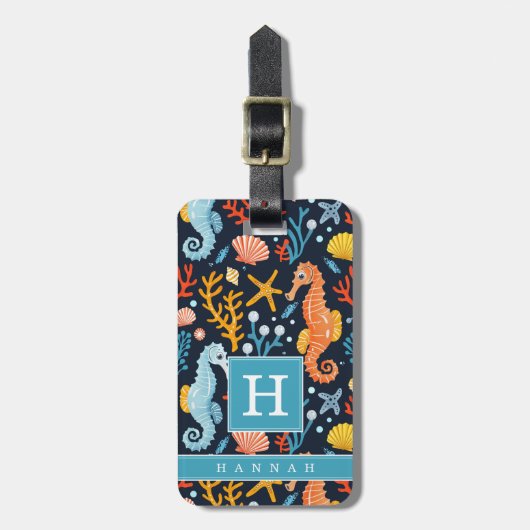 Cute Zeepaardje Bagage Label (Voorkant verticaal)