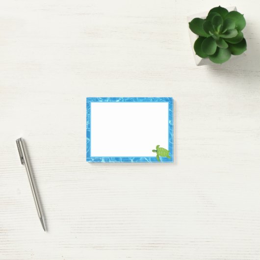 Cute Zeeschildpad & Water Frame Post-it® Notes (Kantoor)