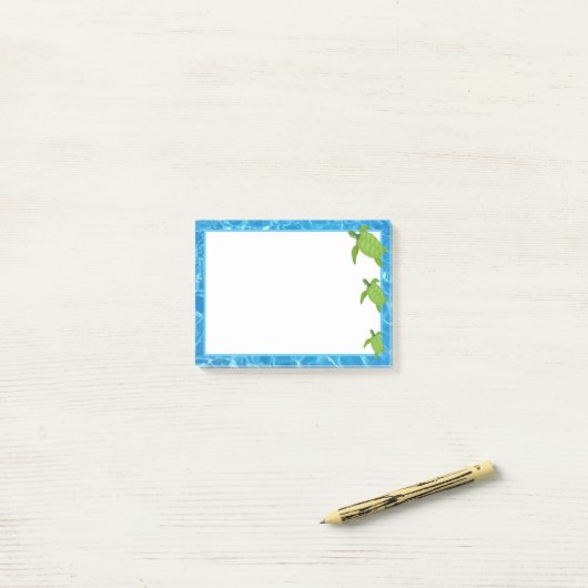 Cute Zeeschildpadden & Water Frame Post-it® Notes (Op bureau)