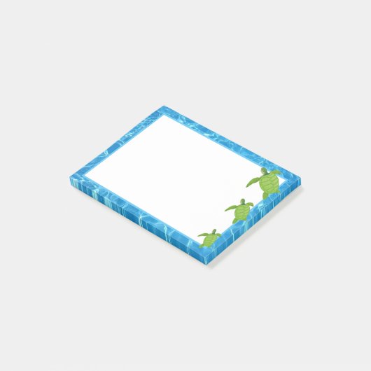 Cute Zeeschildpadden & Water Frame Post-it® Notes (Schuin)