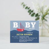 Cute zeilboot Nautical baby shower Kaart (Staand voorkant)