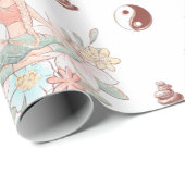 Cute Zen Yoga Meditation Lotus Namaste Gift Cadeaupapier (Rol Hoek)