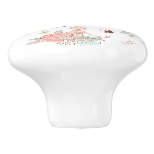 Cute Zen Yoga Meditation Lotus Namaste Pastel Keramische Knop (Zijkant)